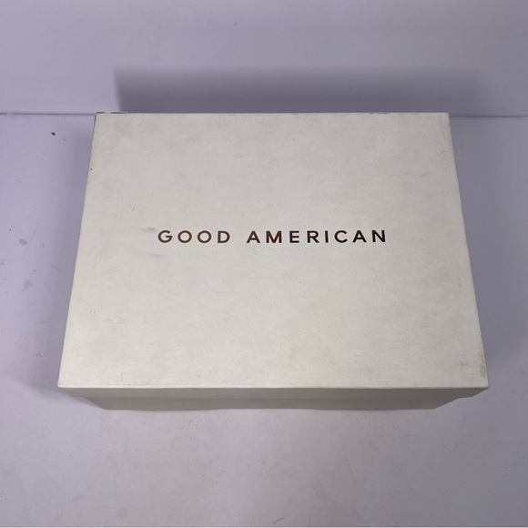 Good American Terry Cloth Square Toe High Heels Shoes Black Size 7.5 - Picture 13 of 13